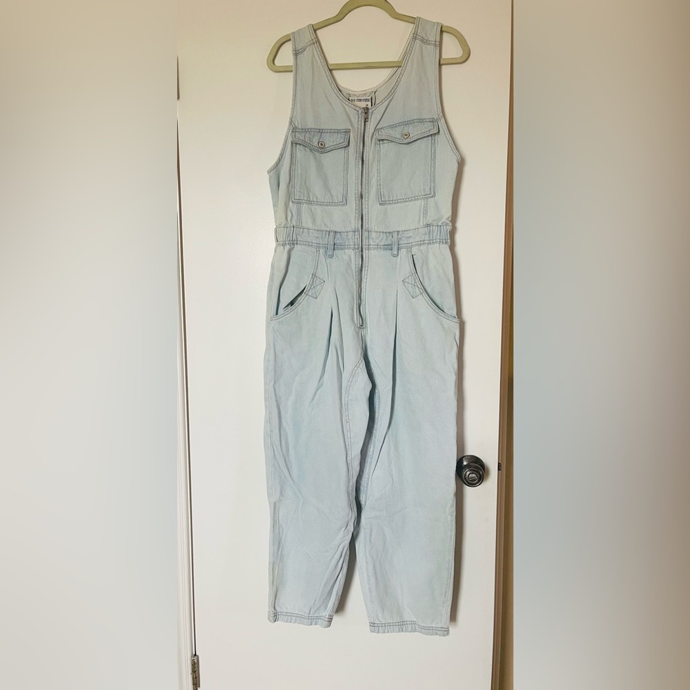 Free People Light Blue Denim Utility Jumpsuit - Picture 2 of 8